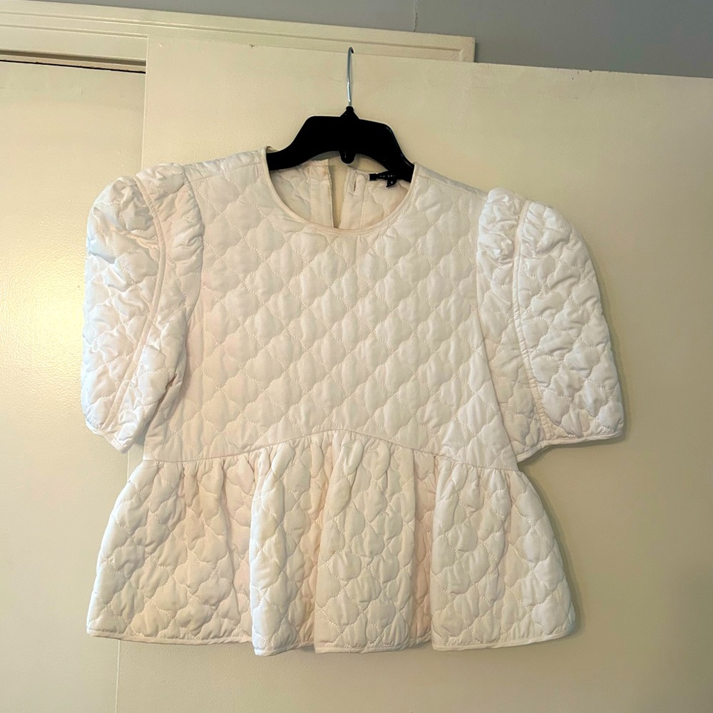 White peplum top